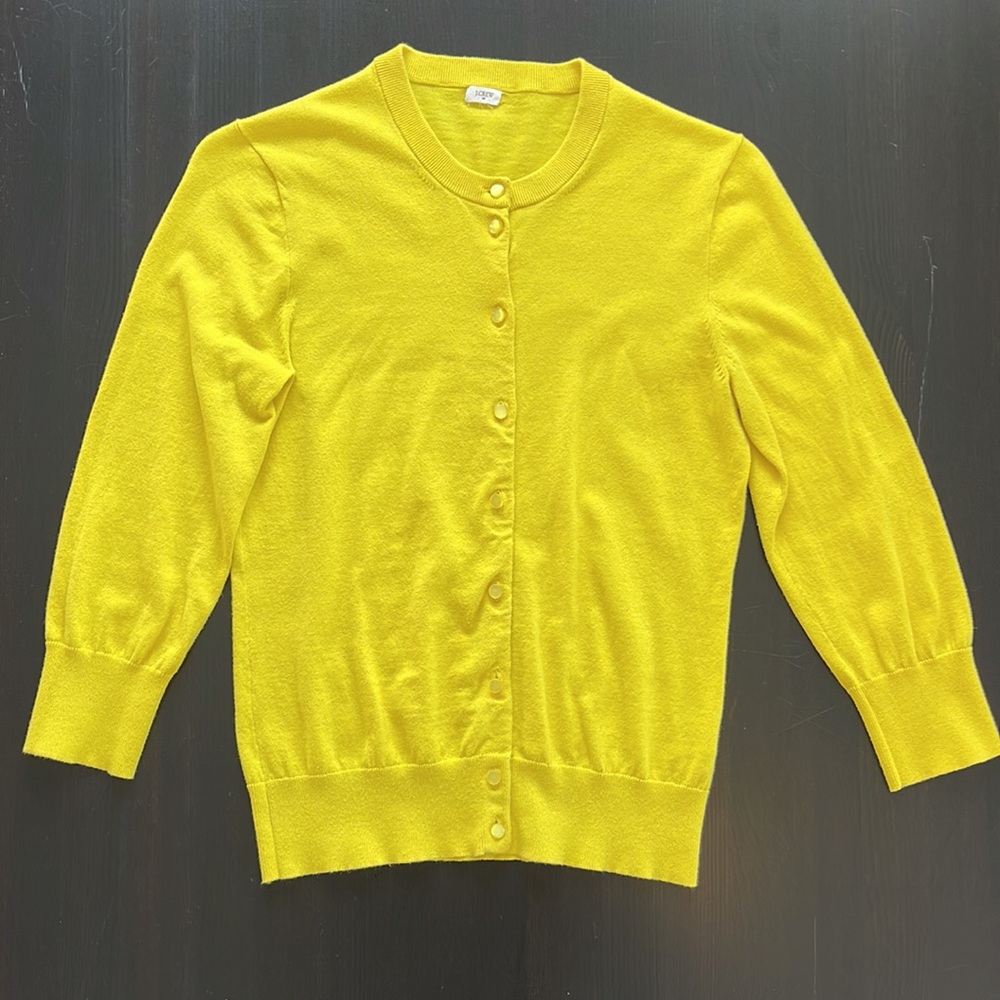 J. Crew Button Down Sweater Yellow